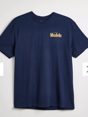 Modelo Cerveza Beer Navy Blue Short Sleeve Tee size small